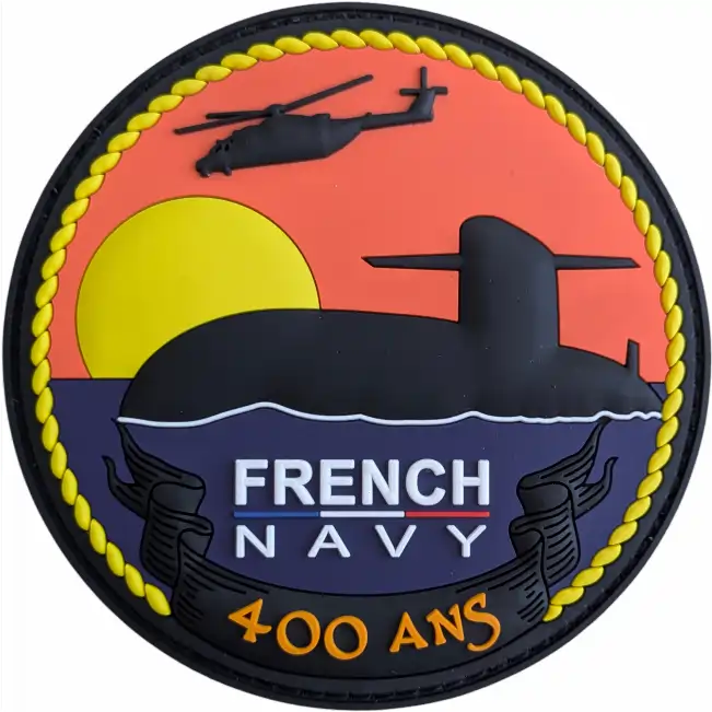 Patch 400 ans Marine nationale représentant un sous-marin français French Navy édition commémorative disponible en précommande